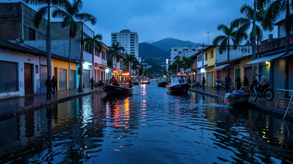 Inundación en Calle 13 de Noviembre deja tránsito cortado en Jujan