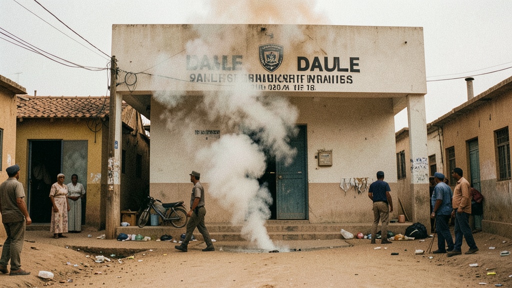 Explosión en la Policía Judicial de Daule destruye puerta principal