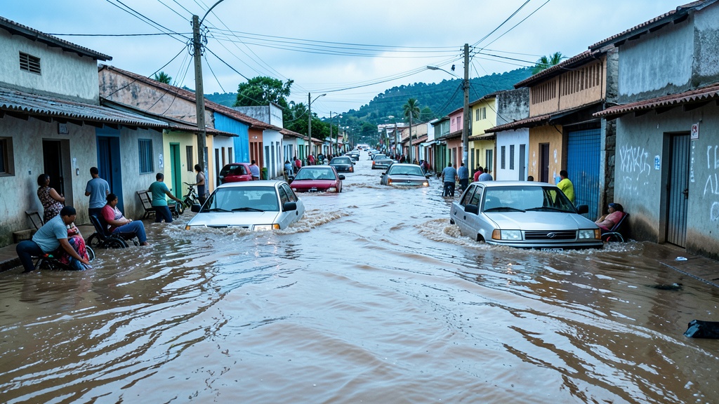 El río Vinces desbordado deja quince calles inundadas en Salitre