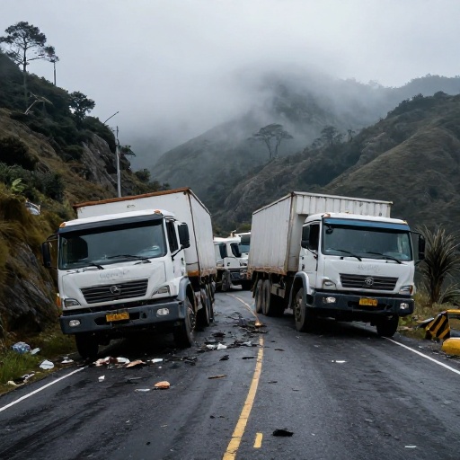 Accidente vial en Cayambe deja un muerto y cuatro heridos tras colisión de camiones