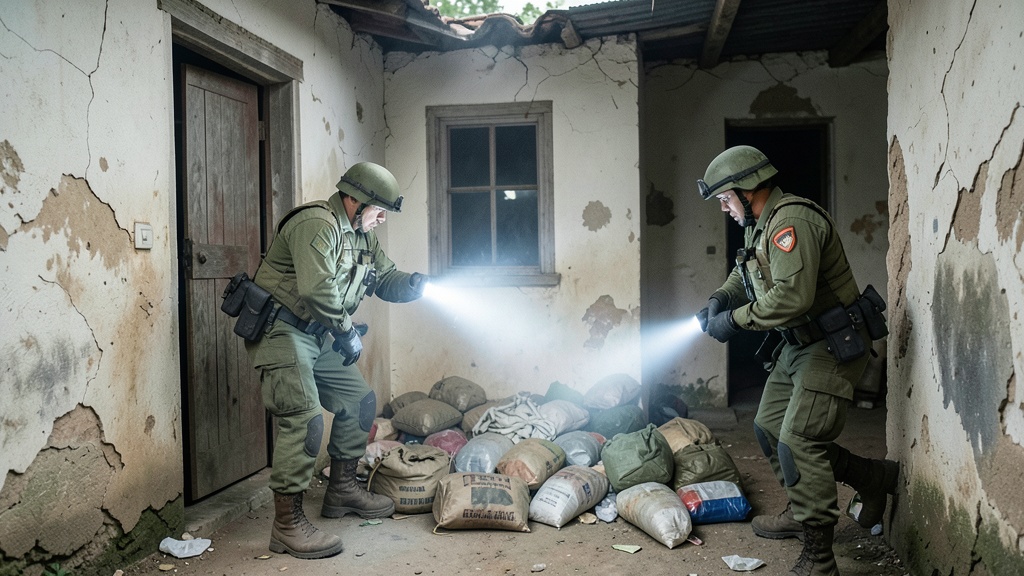 Fuerzas Armadas decomisan armas y cocaína en vivienda abandonada de Paraíso de la Flor