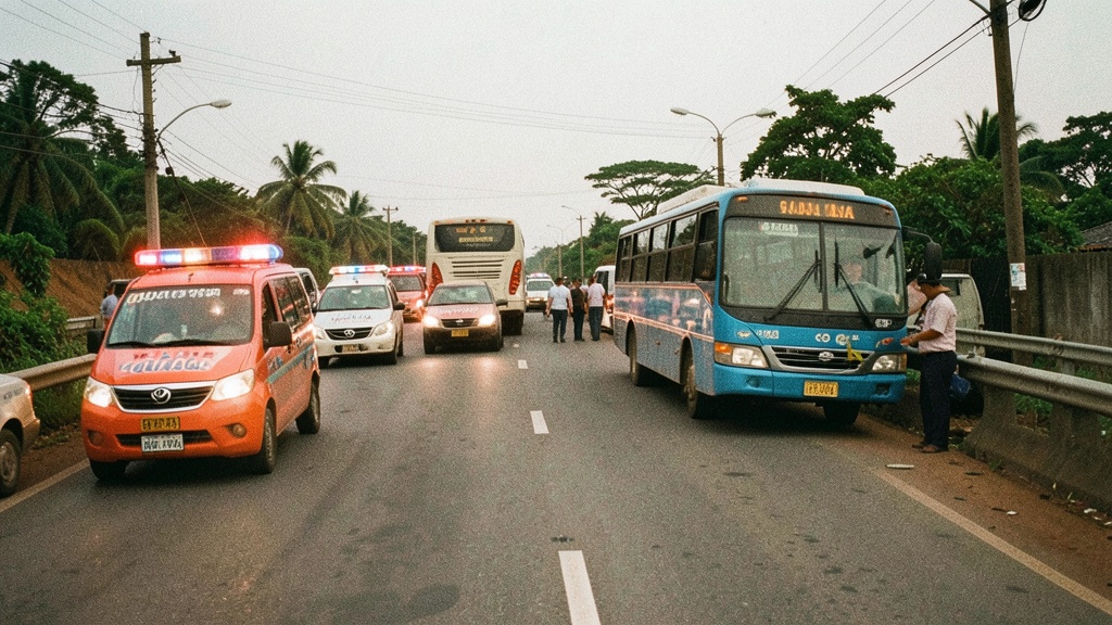 23 heridos en choque de bus y furgón en kilómetro 69 de Santa Lucía
