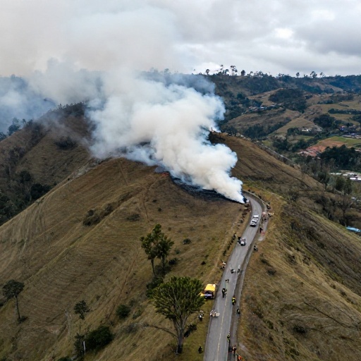 Vecinos de Pomasqui y bomberos controlan incendio en el cerro Casitagua