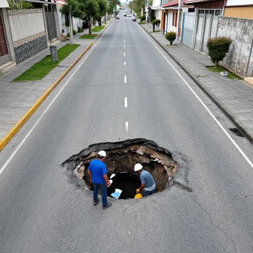 Alcaldía de Daule reparó socavón en Av. León Febres Cordero