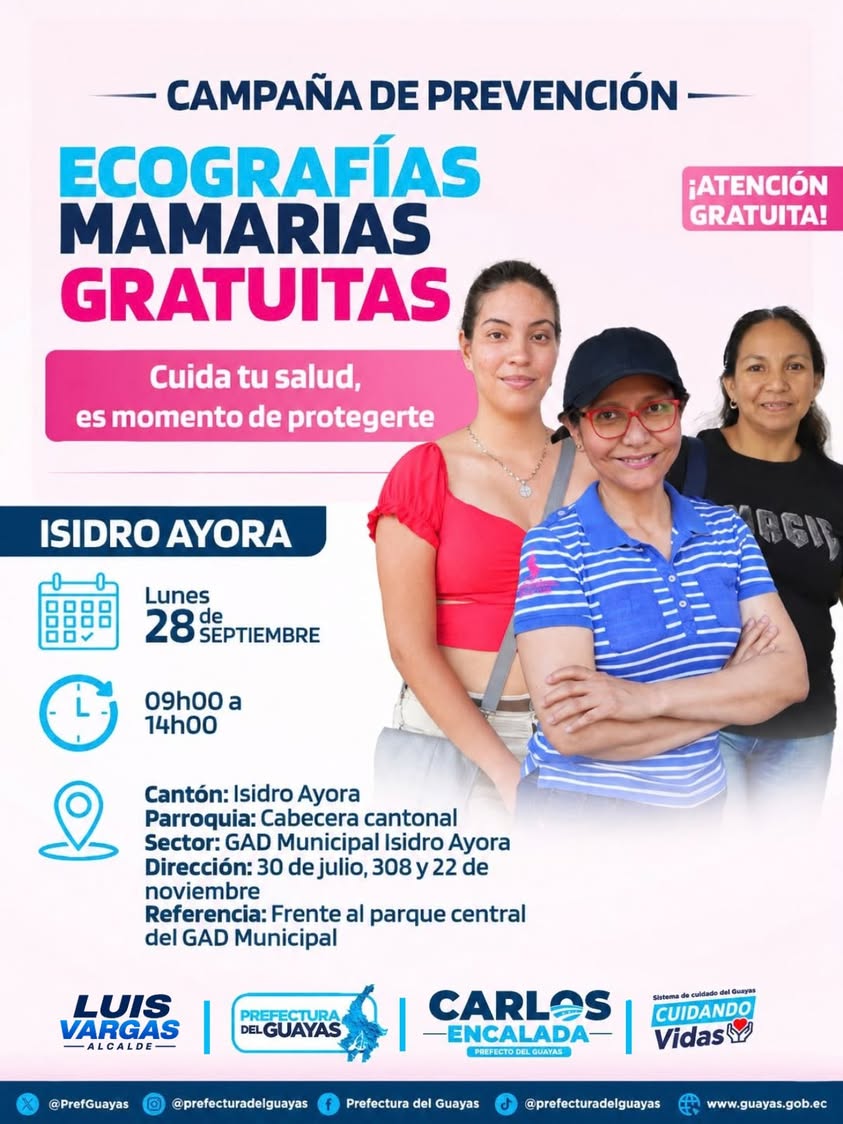 Isidro Ayora ofrece ecografías mamarias gratuitas en campaña de prevención