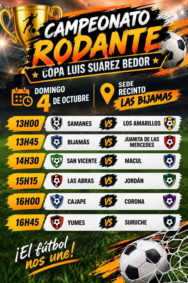 Copa Luis Suárez arranca en Las Bijamas este domingo 4 de octubre