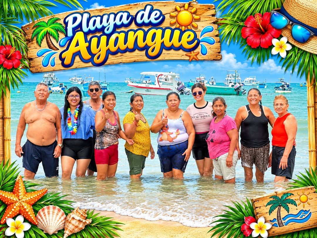 Adultos mayores de Isidro Ayora disfrutan de día de playa en Ayangue