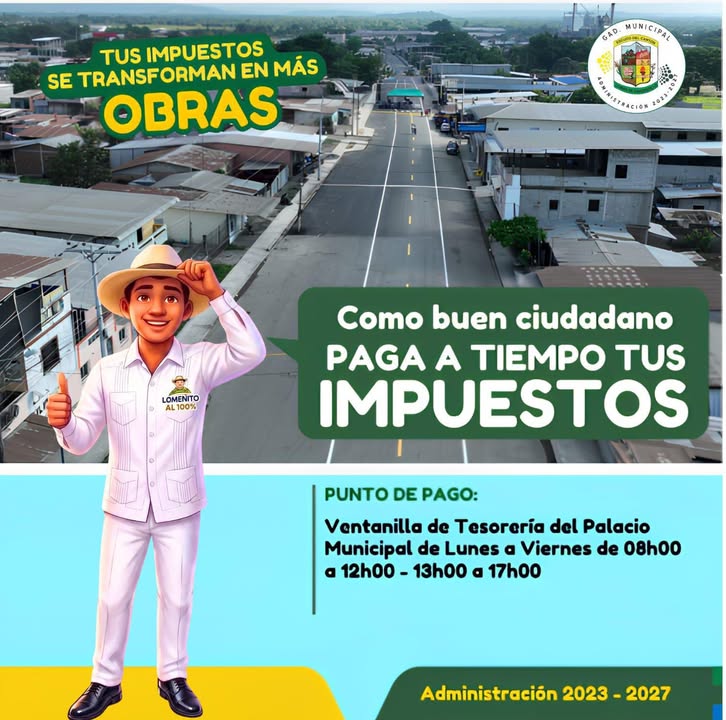 GAD Lomas de Sargentillo reafirma que los impuestos municipales financian obras y progreso local