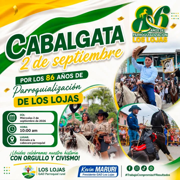 Los Lojas celebra 86 años de parroquialización con gran cabalgata tradicional