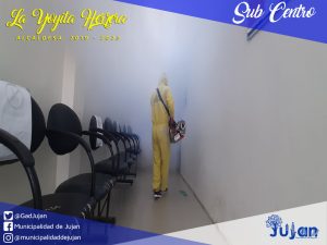 Brigadas del GAD Alfredo Baquerizo Moreno fumigan instituciones clave en Jujan