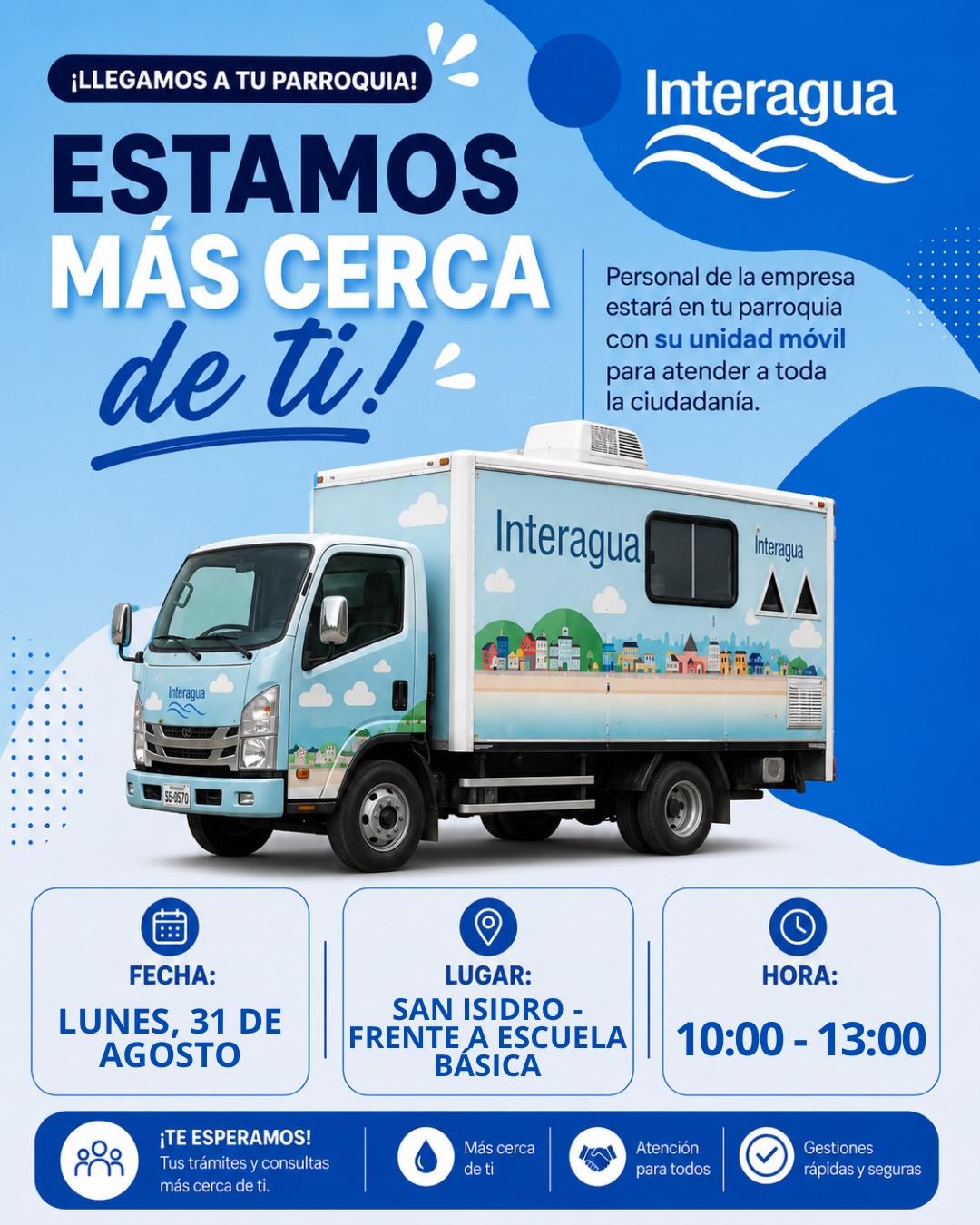 Interagua llega al Recinto San Isidro para mejorar el servicio de agua