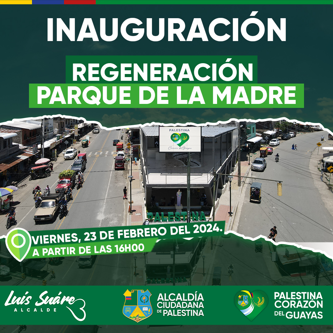 Inauguraron el Parque La Madre en Cantón Palestina para las familias