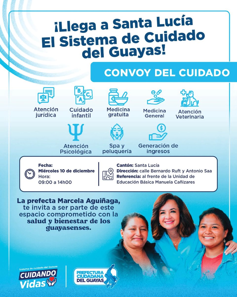 Convoy del Cuidado llega a Santa Lucía con jornada de servicios gratuitos