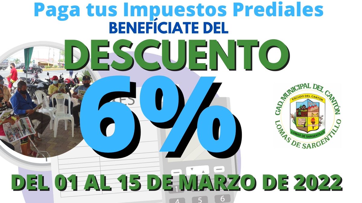 Lomas de Sargentillo ofrece 6% de descuento en impuestos este primer quince