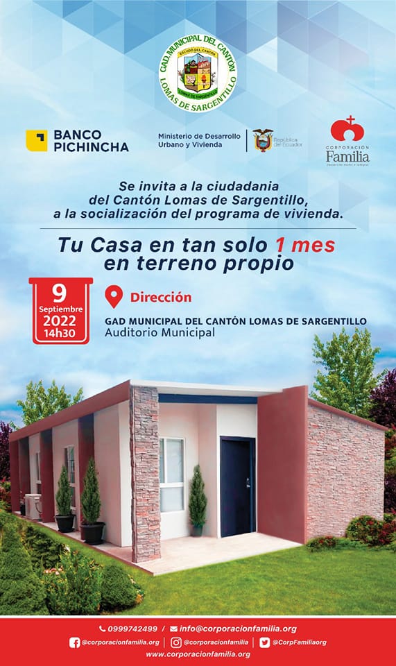 Lomas de Sargentillo ofrece casa en un mes con terreno propio